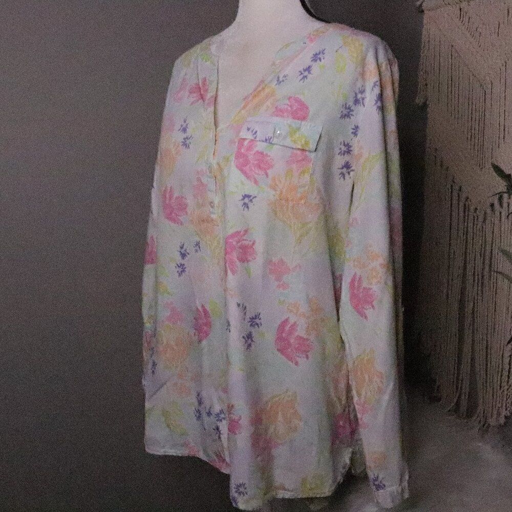 J. Jill‎ | Cotton Popover Floral Top Medium